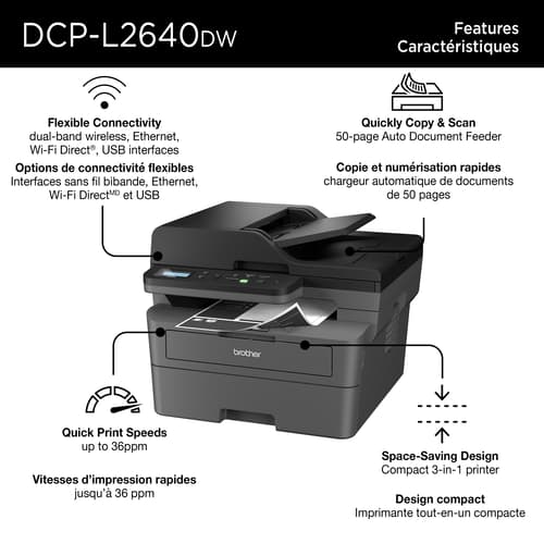 MULTIFONCTION LASER BROTHER DCP-L2640DW (3 EN 1)